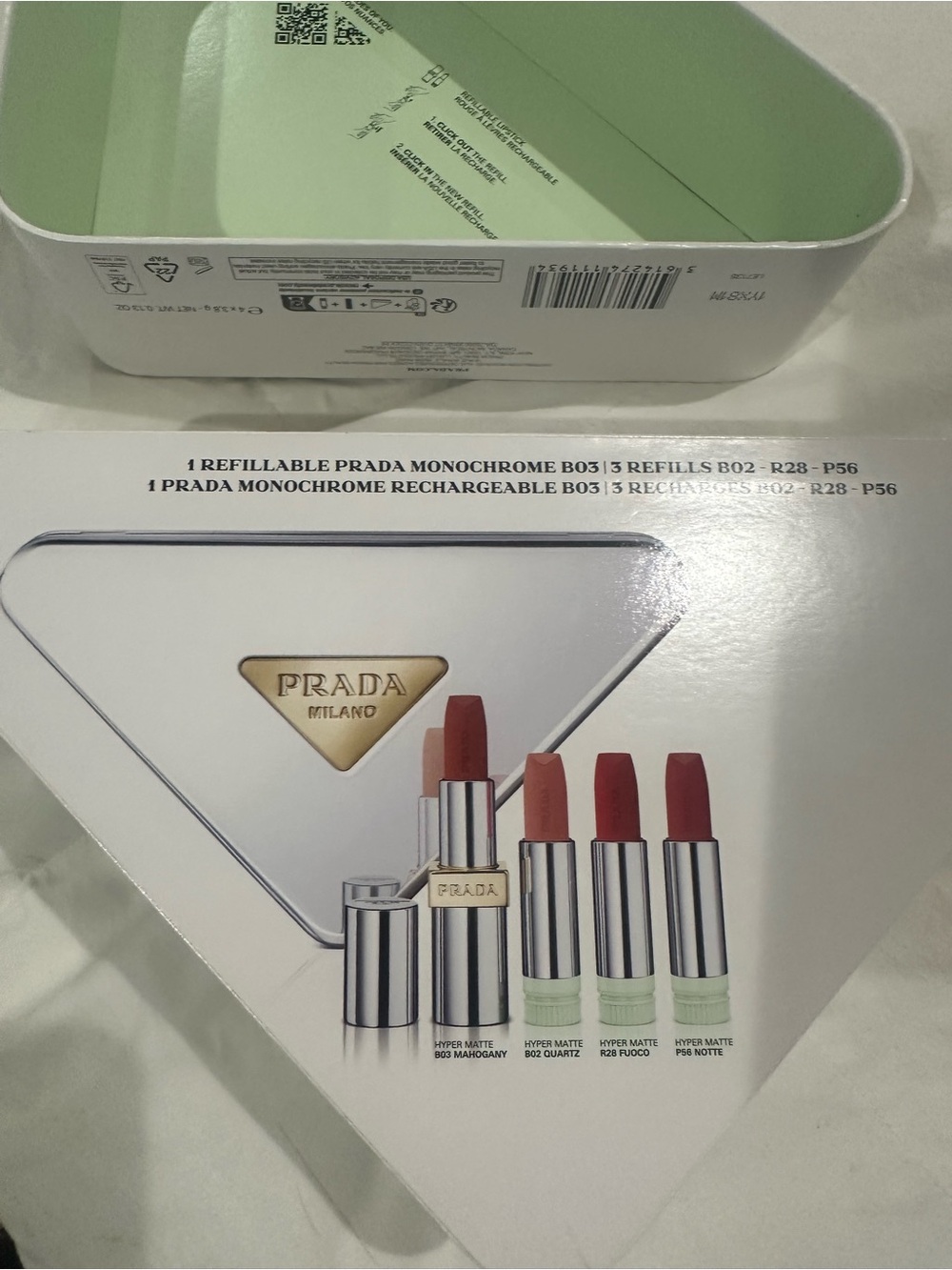 Prada White Triangle Monochrome Clutch - Picture 2 of 6
